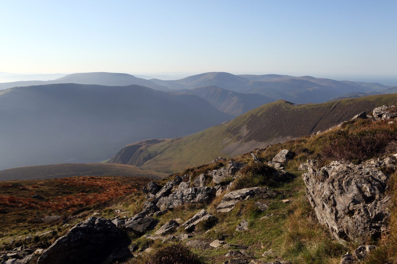 Views above Llyn Cau, Cadair Idris, Snowdonia, from the Minffordd Path