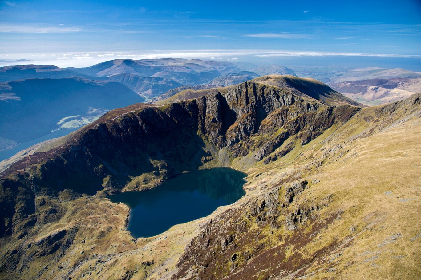 Llyn Cau & Cadair IdrisSnowdoniaAerialMidScenery